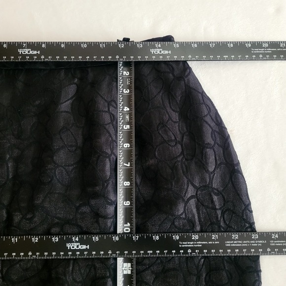 Sz 14 Black Burnout Goth Whimsigoth Whimsical Knee Length Peplum Skirt - Picture 5 of 6